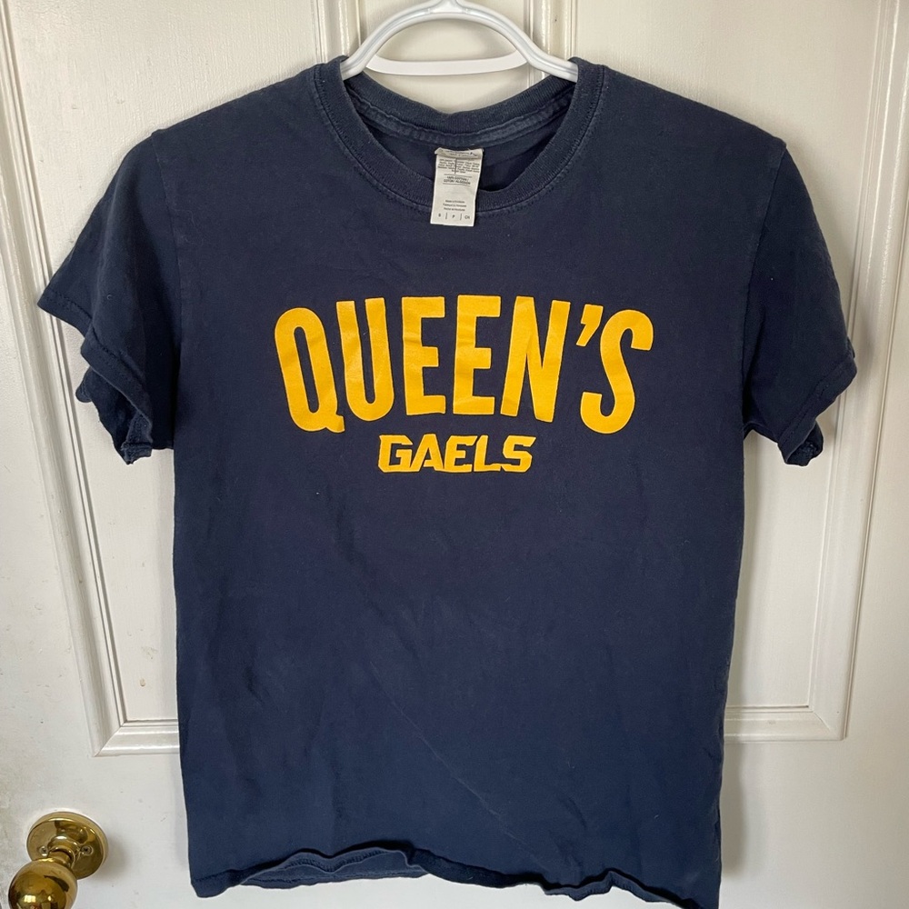 Gildan Navy T-Shirt with Yellow Lettering